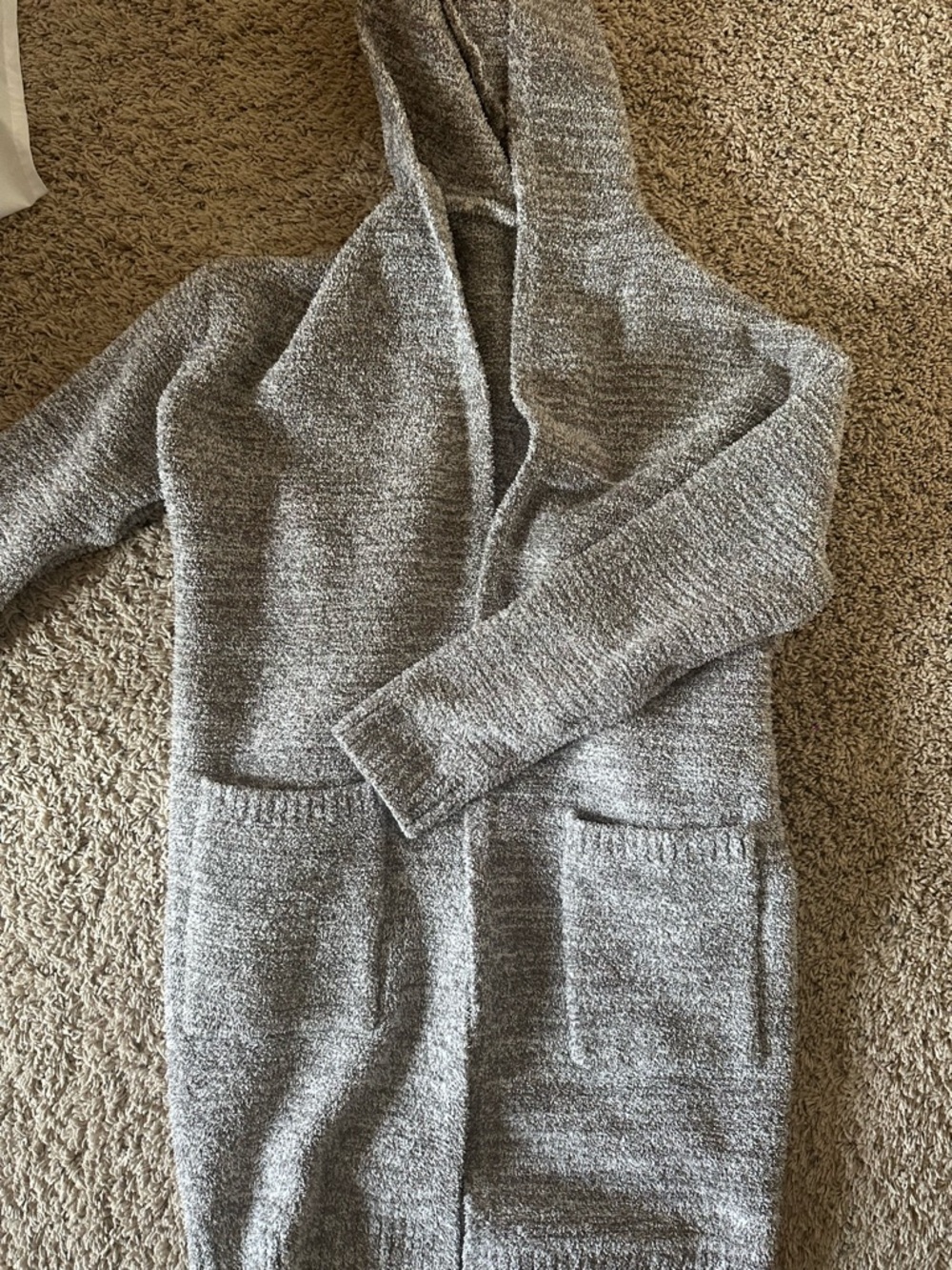 Barefoot Dreams Heather Gray Hooded Open-Front Women's Cardigan